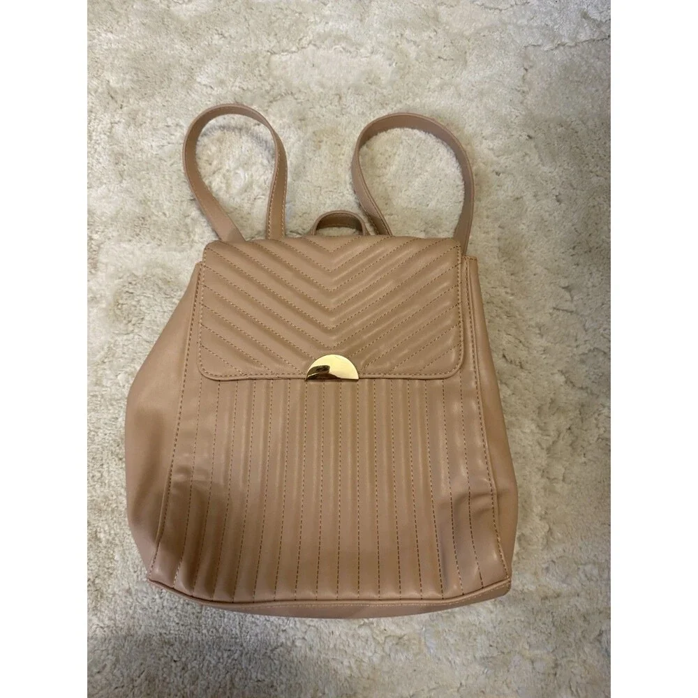 A New Day Quilted Women's Backpack Nude Blush Color Handbag Purse Satchel